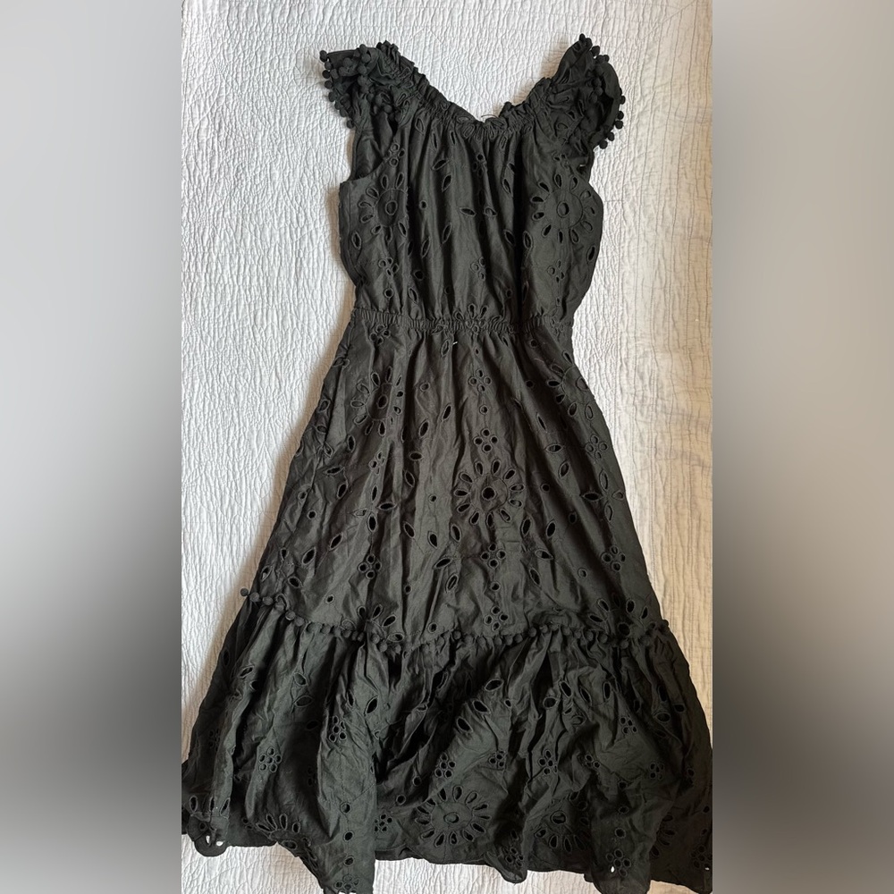 JCrew Midi Black Eyelet Dress 2T